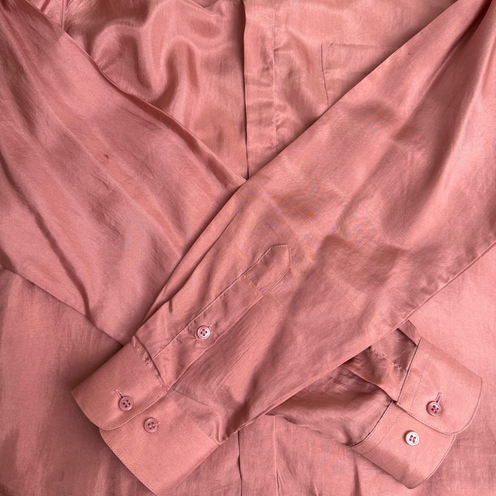 Vintage Silk Pink Dress Shirt - Picture 14 of 14